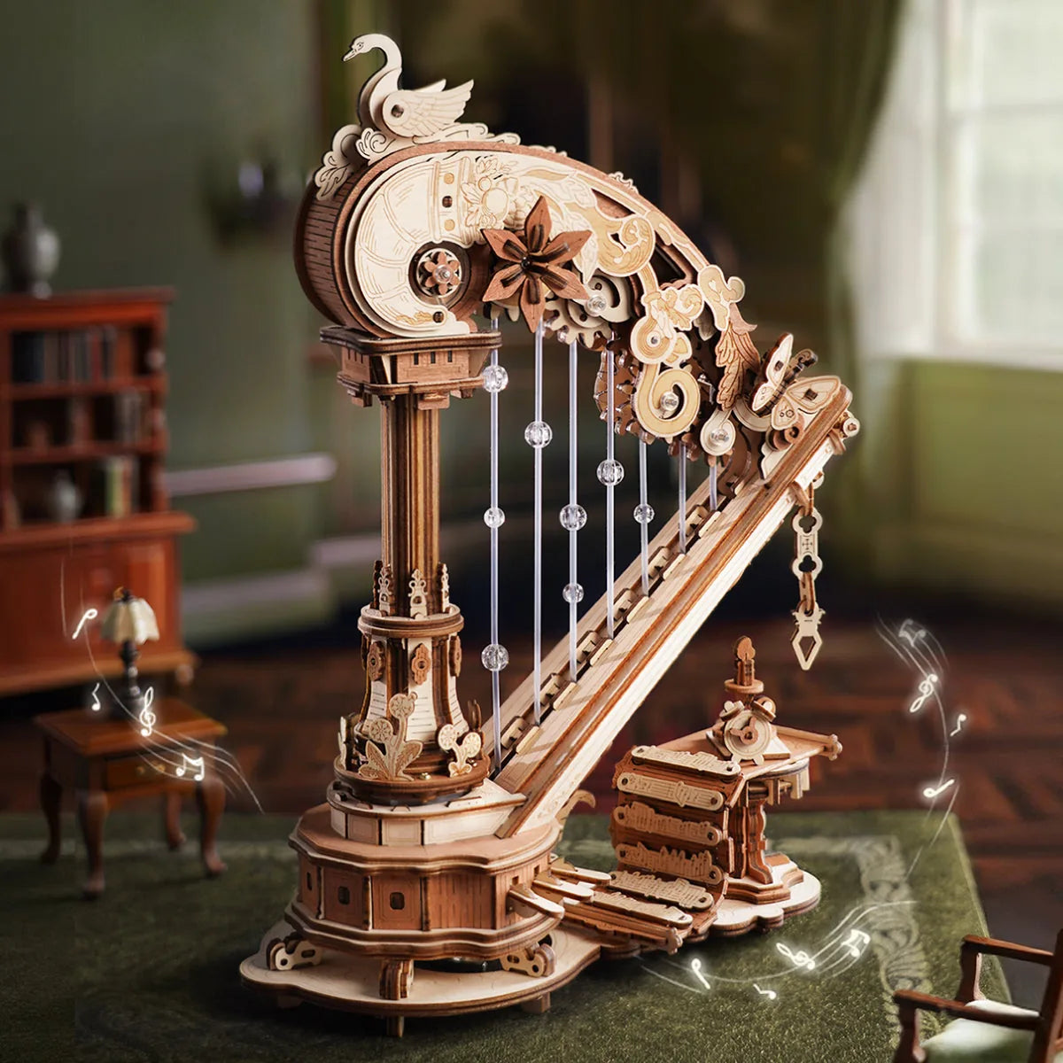 Rokr: Magic Harp DIY Miniature Puzzle Kit - (AMK71)