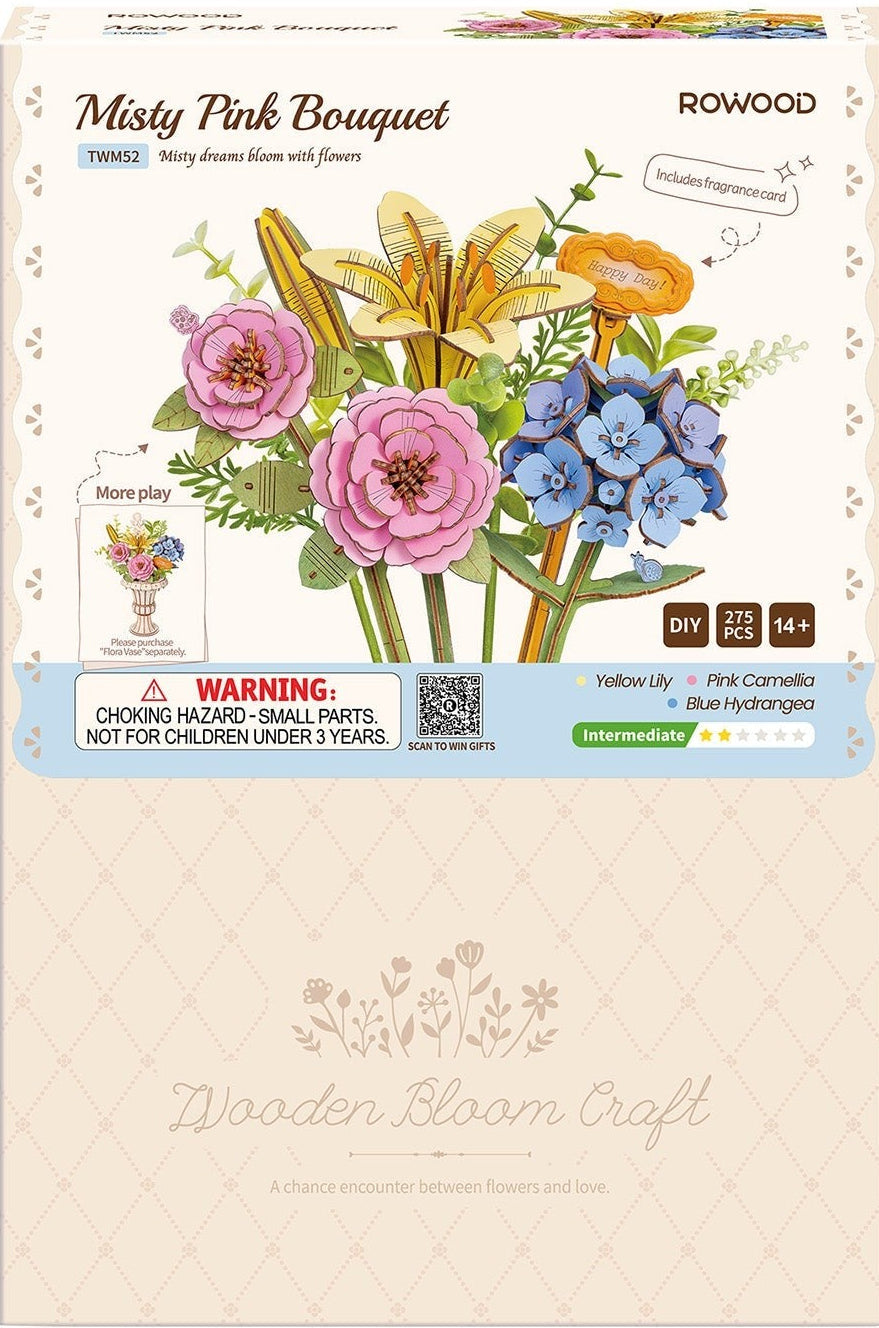 Rolife: Misty Pink Bouquet DIY Miniature Puzzle Kit - (TWM52)