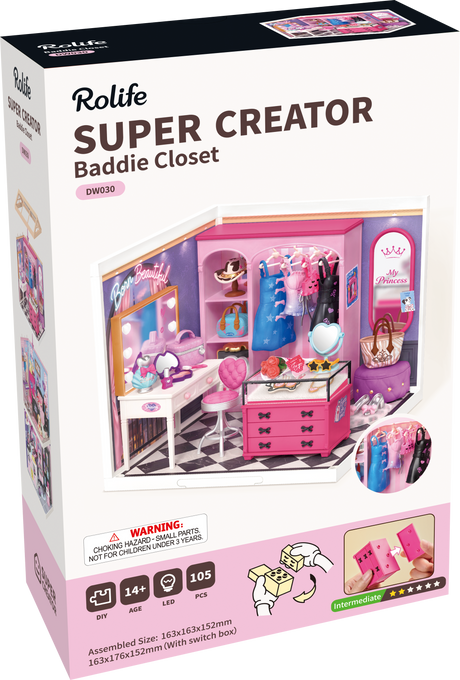 Rolife: Baddie Closet DIY Plastic Miniature Puzzle Kit - (DW030)