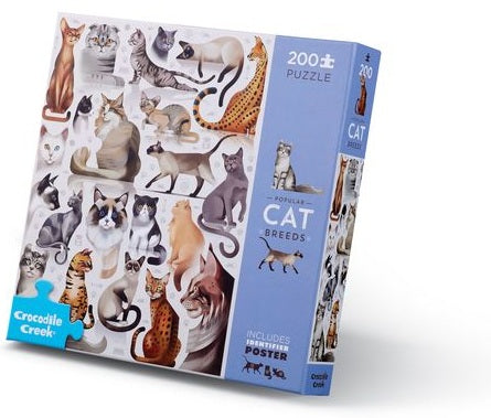 Crocodile Creek: 200pc Animals Puzzle - Cat Breeds