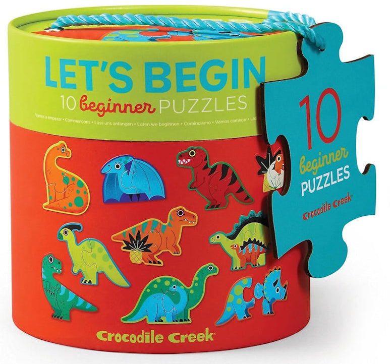 Crocodile Creek: Lets Begin Canister Puzzle - Dinosaurs (10 x 2pc)