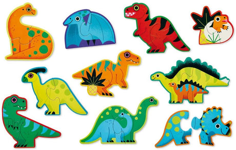 Crocodile Creek: Lets Begin Canister Puzzle - Dinosaurs (10 x 2pc)