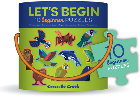 Crocodile Creek: Lets Begin Canister Puzzle - NZ Animals (10 x 2pc)