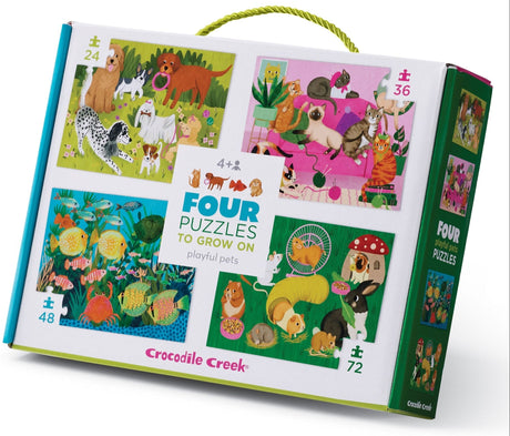 Crocodile Creek: Four Puzzles - Playful Pets (24pc, 36pc, 48pc & 72pc)
