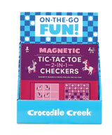 Crocodile Creek: Magnetic Tic Tac Toe & Checkers  - Unicorn