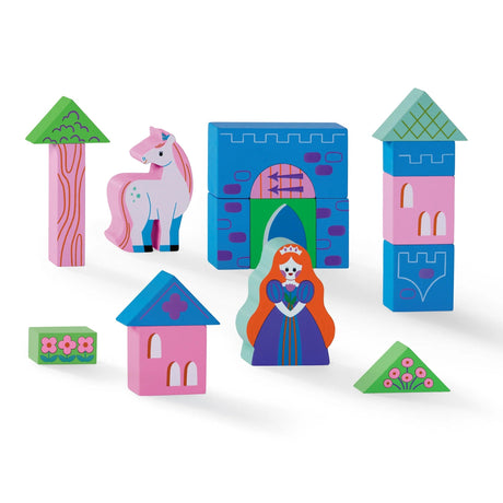Crocodile Creek: Build & Play Mini Wood Blocks - Princess Palace