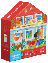 Crocodile Creek: 50pc Flat House Puzzle - Chicken Coop