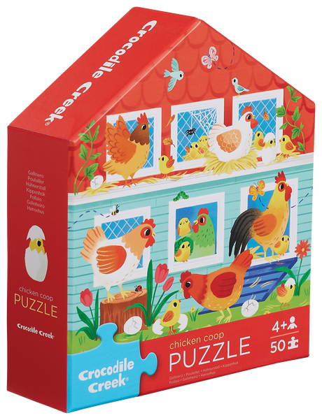 Crocodile Creek: 50pc Flat House Puzzle - Chicken Coop