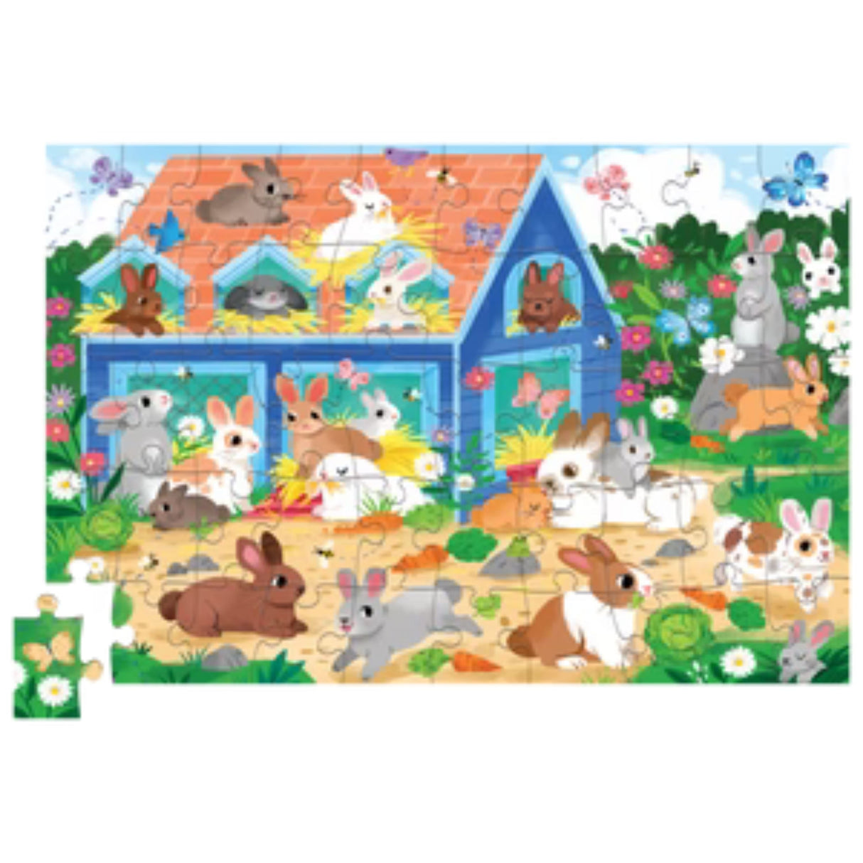 Crocodile Creek: 50pc Flat House Puzzle - Bunny House