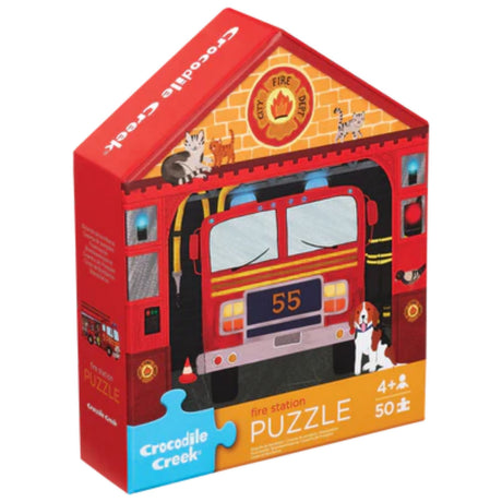 Crocodile Creek: 50pc Flat House Puzzle - Fire House