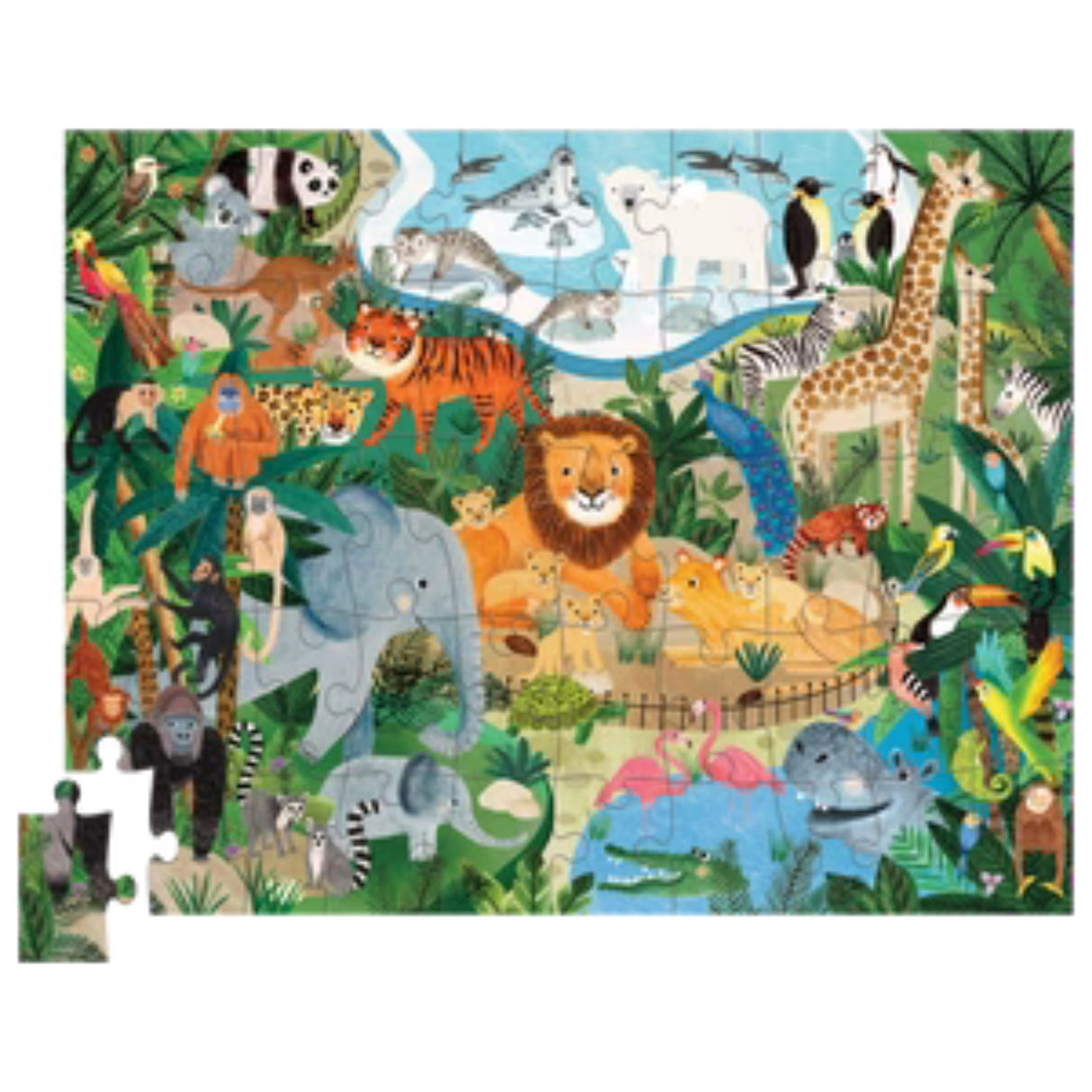 Crocodile Creek: 50pc Flat House Puzzle - Zoo