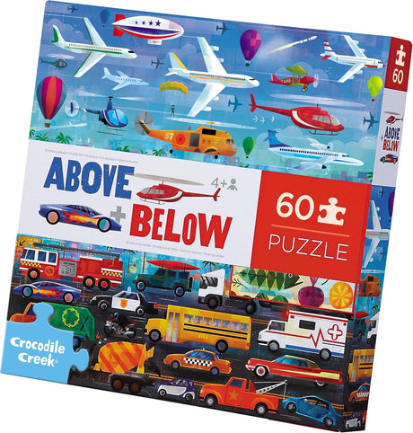 Crocodile Creek: 60pc Above & Below Puzzle -  Things That Go