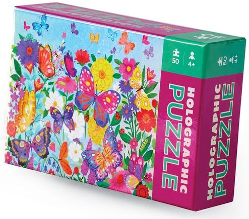 Crocodile Creek: 50pc Holographic Puzzle - Butterflies