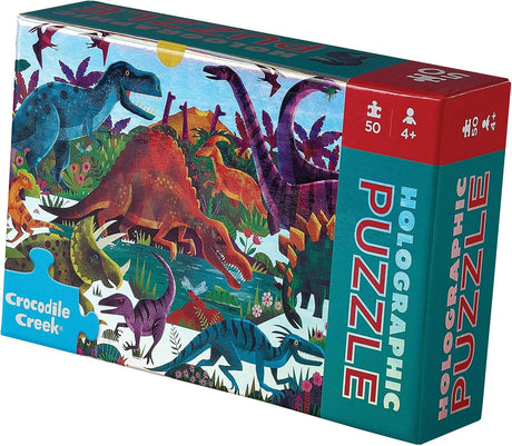 Crocodile Creek: 50pc Holographic Puzzle - Dinosaurs