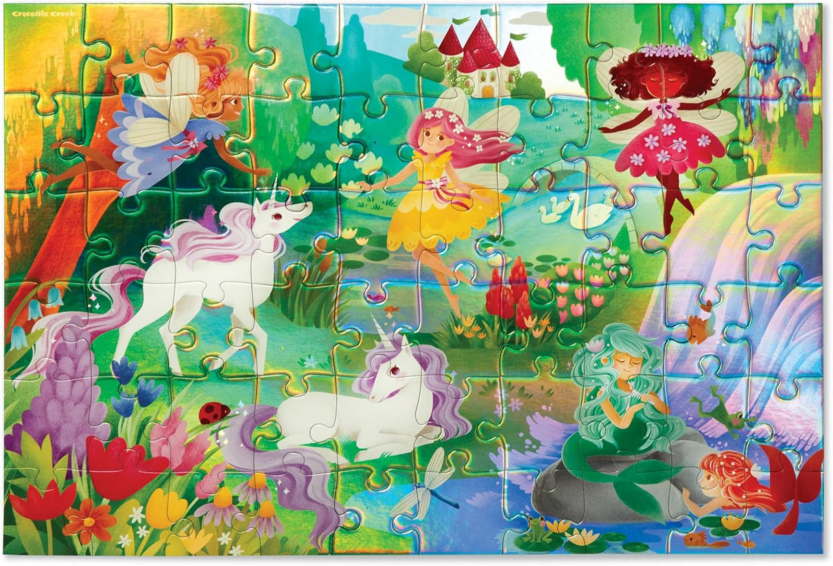 Crocodile Creek: 60pc Holographic Puzzle - Magical Friends