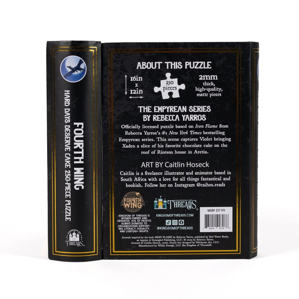 Kingdom of Threads: Hard Days Deserve Cake Keepsake Puzzle | Fourth Wing - 250 Pieces