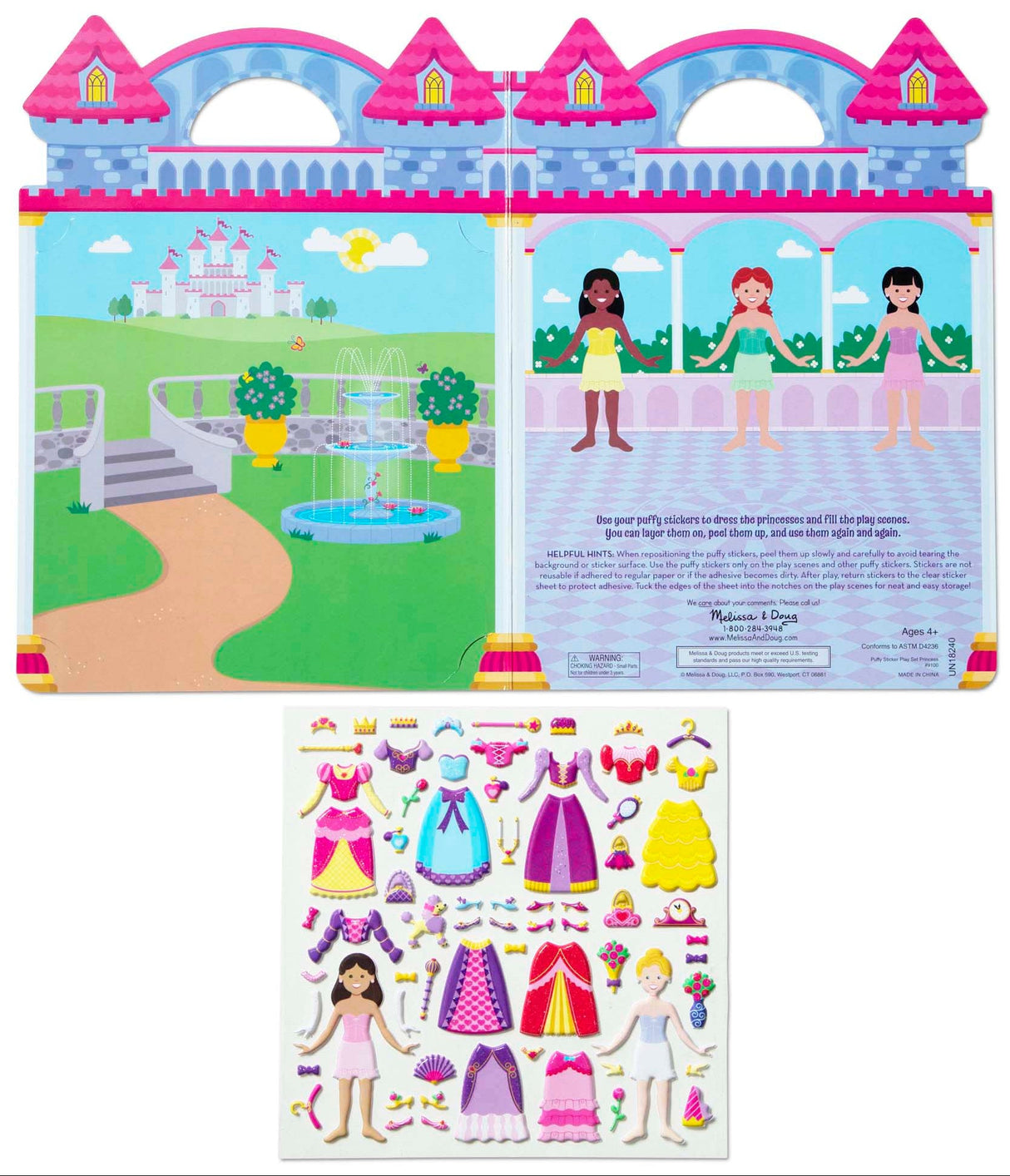 Melissa & Doug: Reusable Puffy Sticker Play Set: Princess