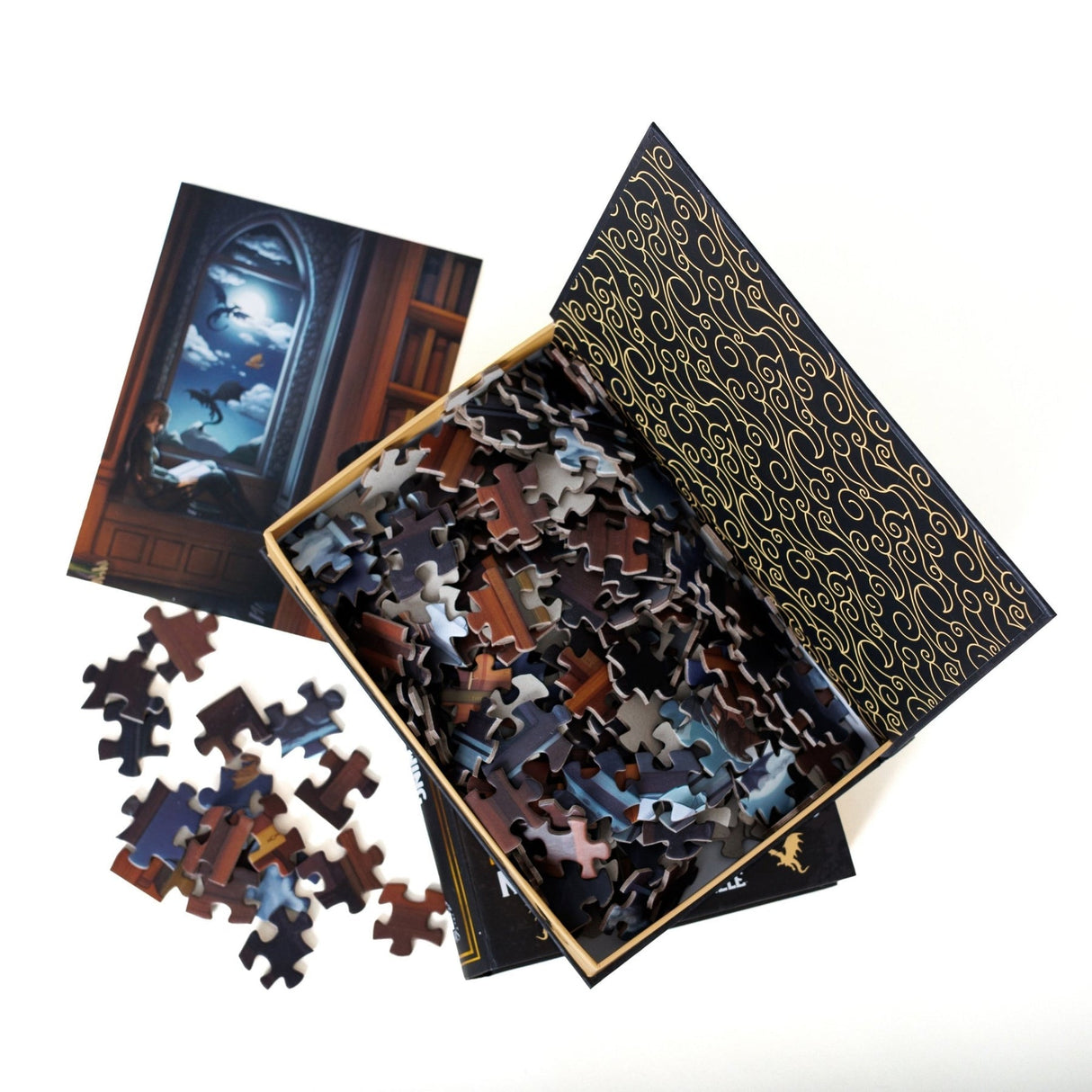 Kingdom of Threads: Night in the Archives Keepsake Puzzle | Fourth Wing - 250 Pieces
