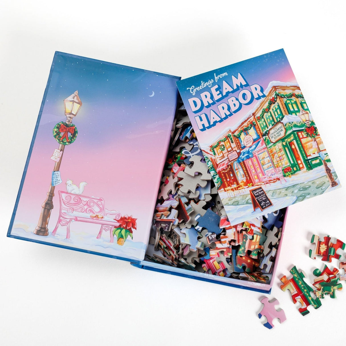Kingdom of Threads: Holidays On Main Street Keepsake Puzzle | Dream Harbor - 250 Pieces