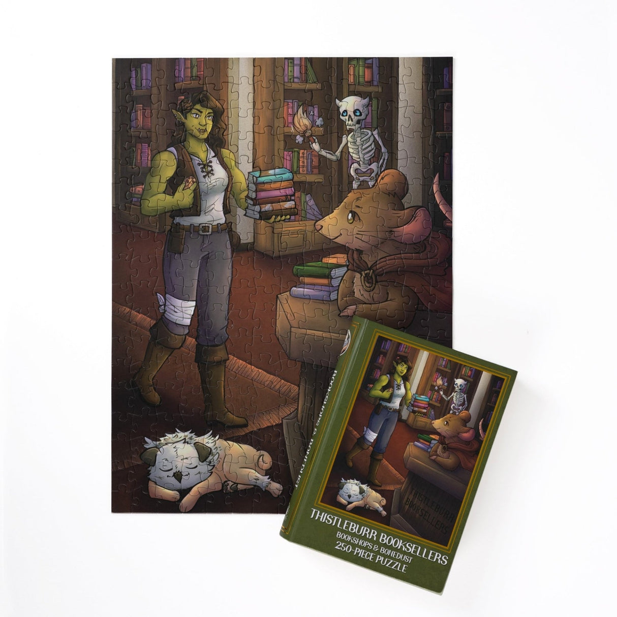 Kingdom of Threads: Thistleburr Bookshop Keepsake Puzzle | Bookshops & Bonedust - 250 Pieces