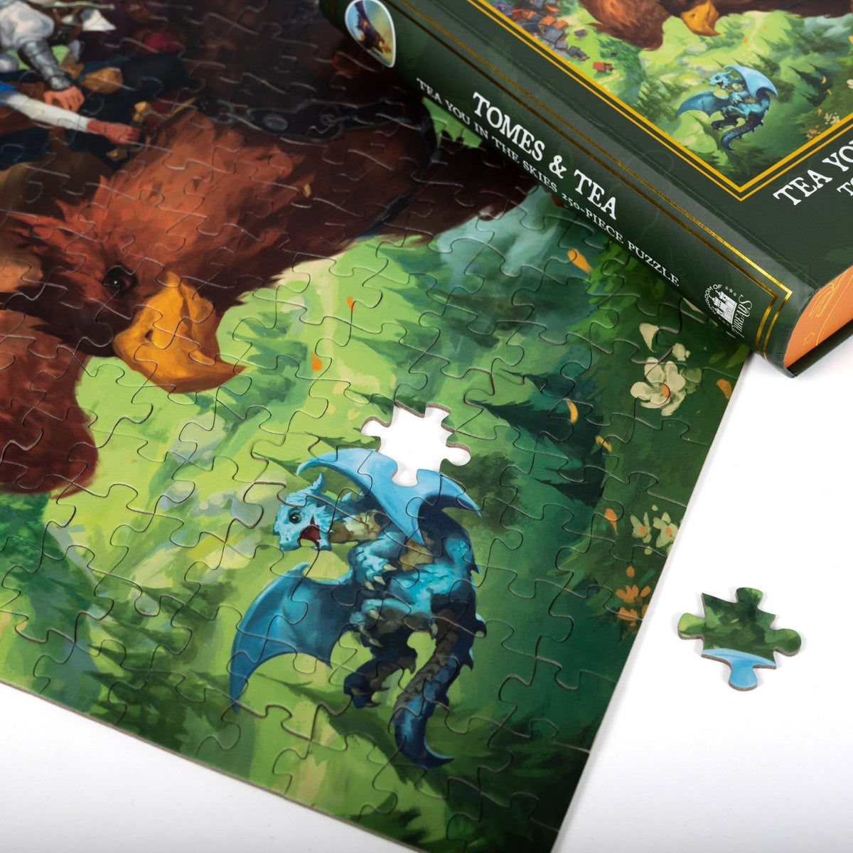 Kingdom of Threads: Tea You in the Skies Keepsake Puzzle | Tomes & Tea - 250 Pieces