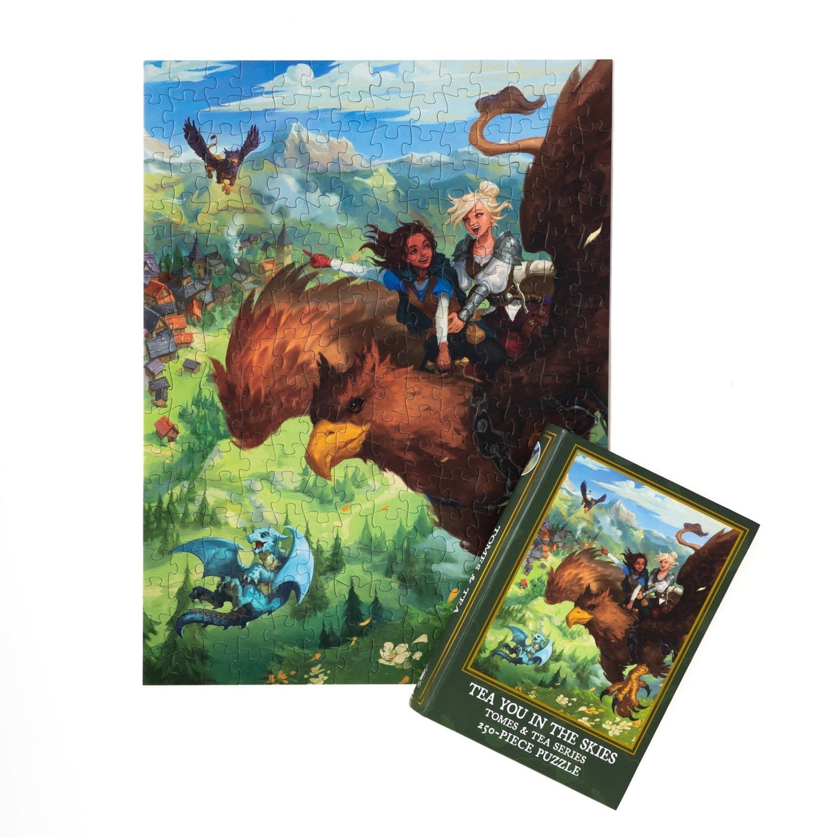 Kingdom of Threads: Tea You in the Skies Keepsake Puzzle | Tomes & Tea - 250 Pieces