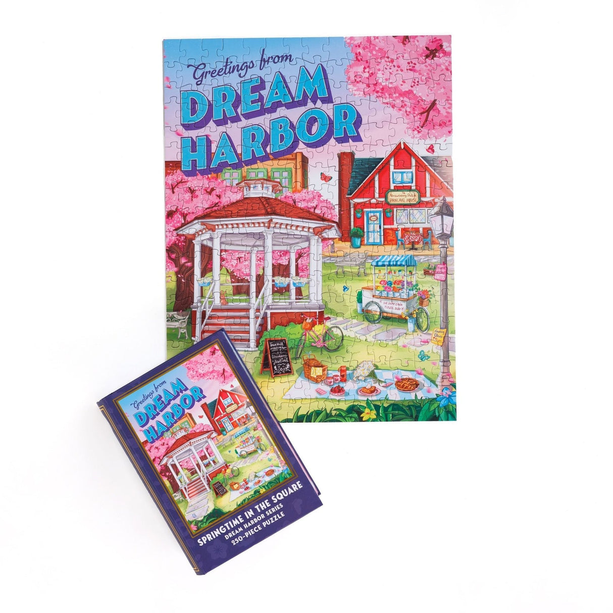 Kingdom of Threads: Springtime in the Square Keepsake Puzzle | Dream Harbor - 250 Pieces