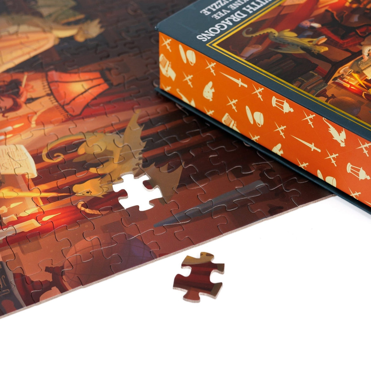 Kingdom of Threads: Drafting with Dragons Keepsake Puzzle - 250 Pieces