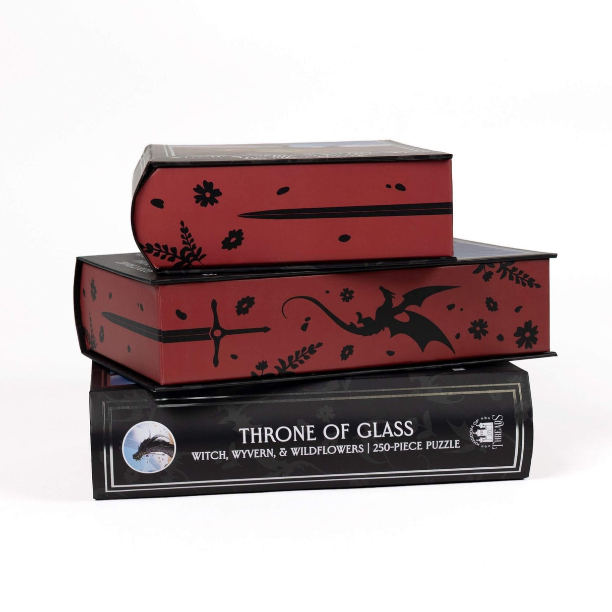 Kingdom of Threads: Witch, Wyvern & Wildflowers Keepsake Puzzle | Throne of Glass - 250 Pieces