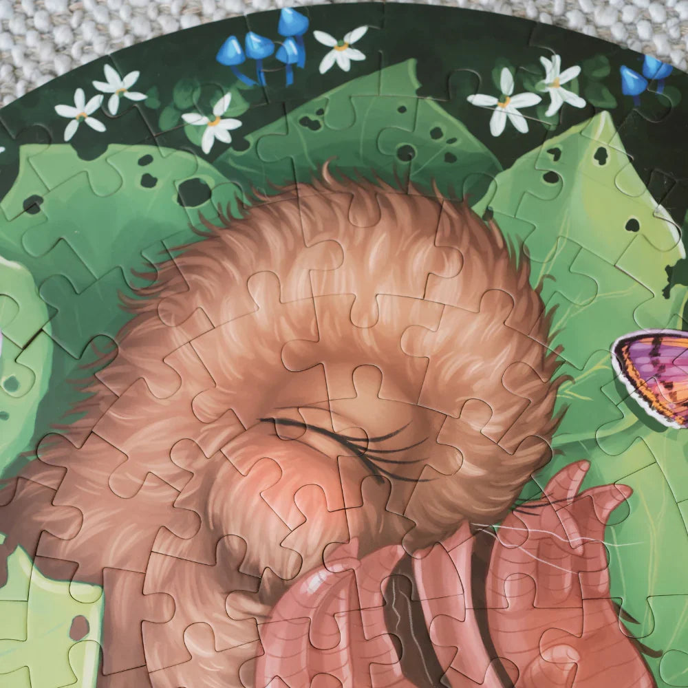 Kiwi Chick Nap Round Puzzle - 100 piece