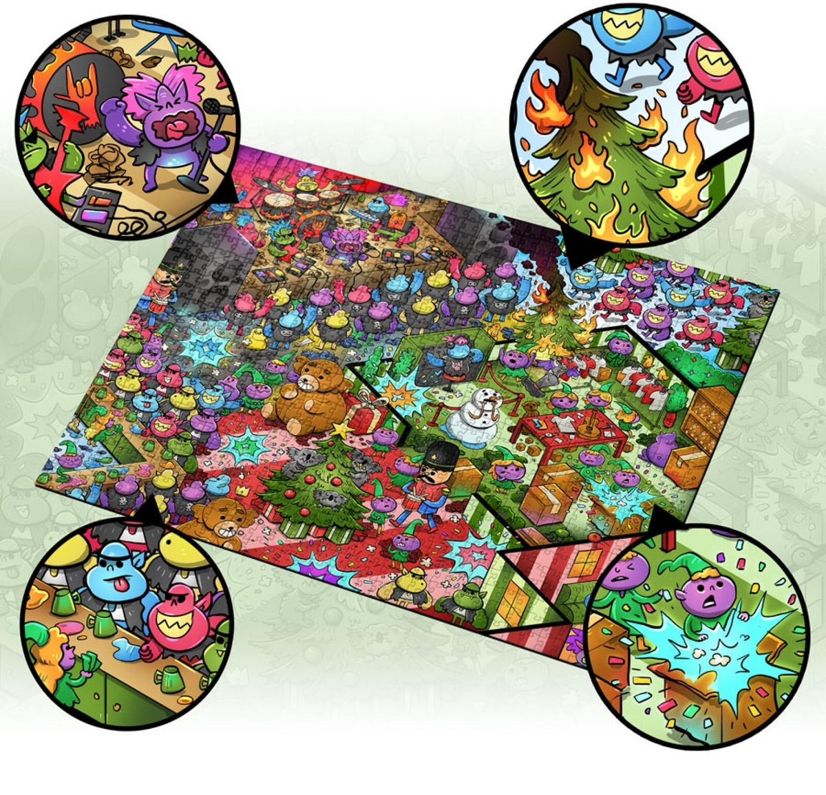 Vizzles Christmas Chaos 1000pc Jigsaw Puzzle