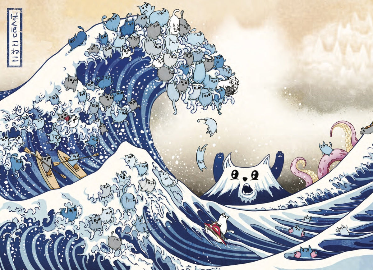 Exploding Kittens Puzzle The Great Wave Off Cat-A-Gawa 1,000 pieces
