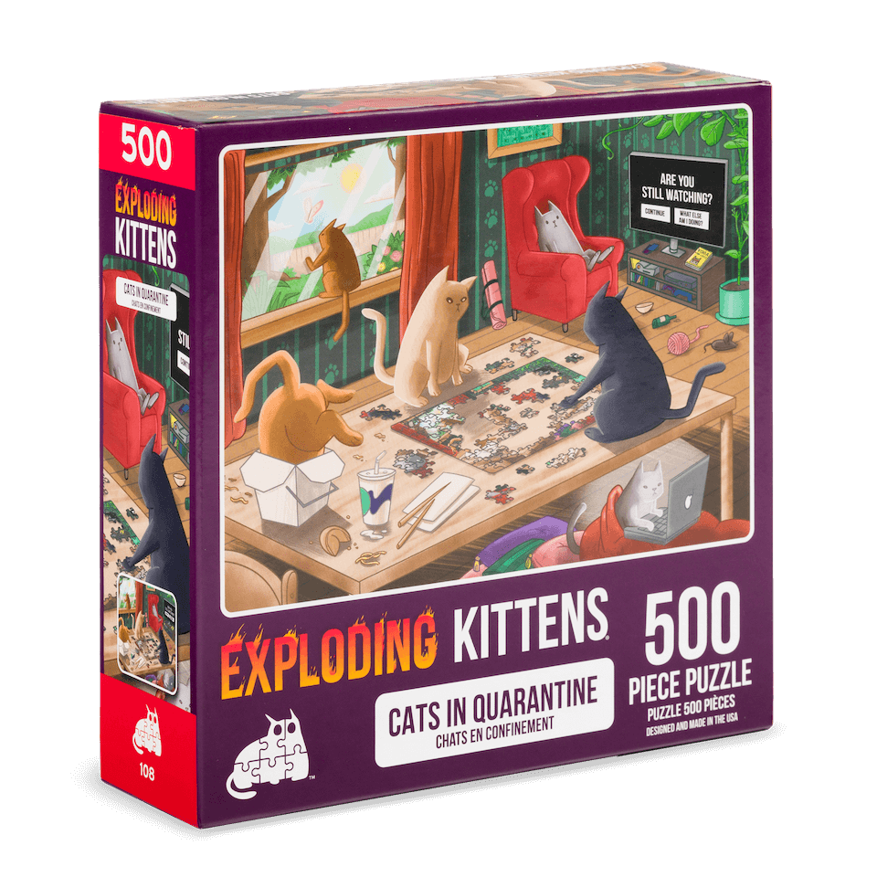 Exploding Kittens Puzzle Cats in Quarantine 1,000 pieces