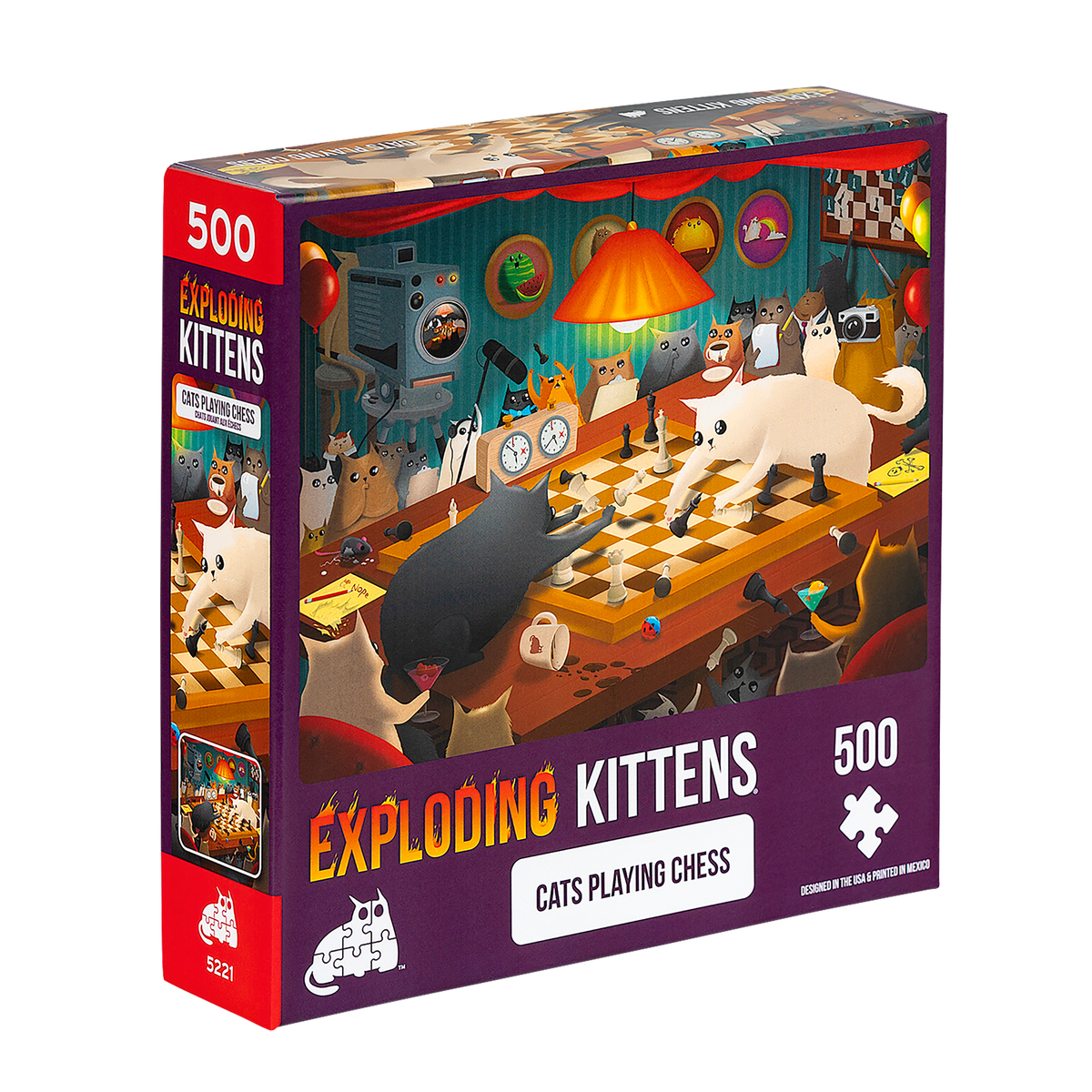 Exploding Kittens Puzzle Cats Playing Chess 1,000 pieces