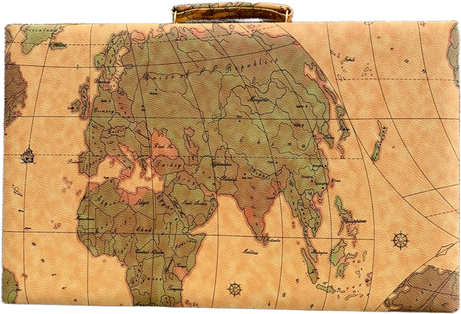 Backgammon Antique World Map Tan (38cm/15")