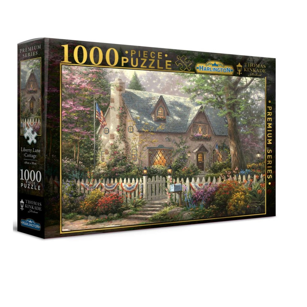 Harlington Thomas Kinkade PQ Liberty Lane Cottage 1000 pieces