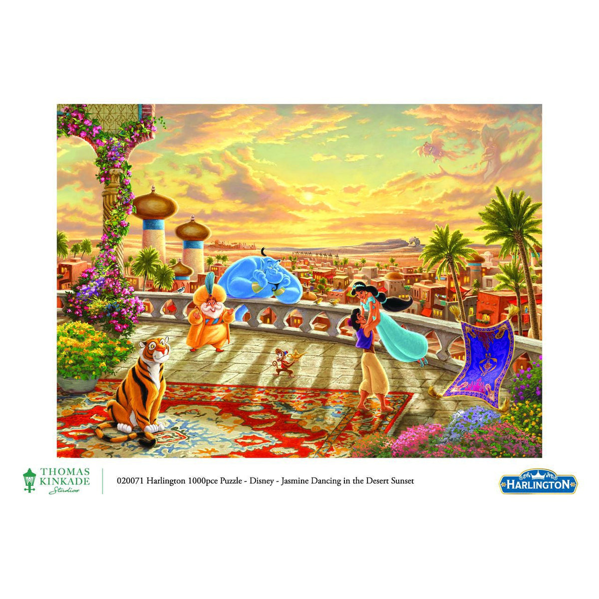 Harlington Thomas Kinkade PQ Disney Jasmine Dancing in the Desert Sunset 1000 pieces