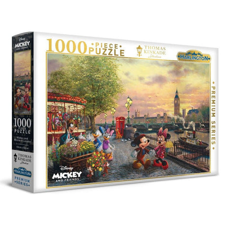 Harlington Thomas Kinkade Puzzle Disney Mickey and Minnie in London 1,000 Pieces