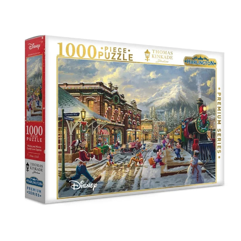 Harlington Thomas Kinkade PQ - Mickey & Minnie Candy Cane Express 1000 Piece Puzzle