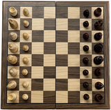Dal Rossi Walnut Chess Set Inlaid (30cm)