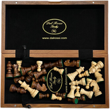 Dal Rossi Walnut Chess Set Inlaid (30cm)