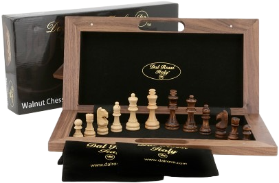 Dal Rossi Italy Walnut  Chess Set (18")