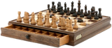 Dal Rossi Chess / Checkers in Walnut Box - With Drawer (pieces in separate baggie)