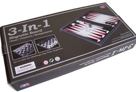 Magnetic 3-In-1 Chess/Checkers/Backgammon Set (32cm)