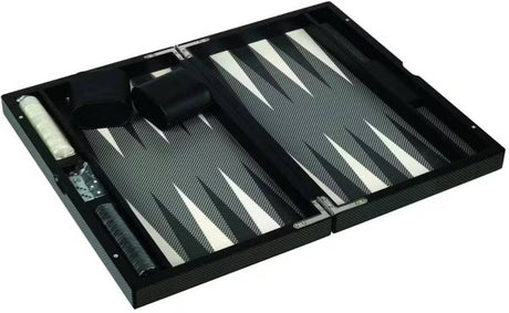 Dal Rossi 18" Carbon Fibre Finish Backgammon
