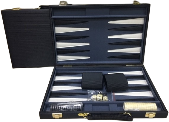 Backgammon Black Strip Textured (15")