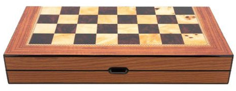 Dal Rossi Walnut Gloss Finish Folding Chess Set (40)