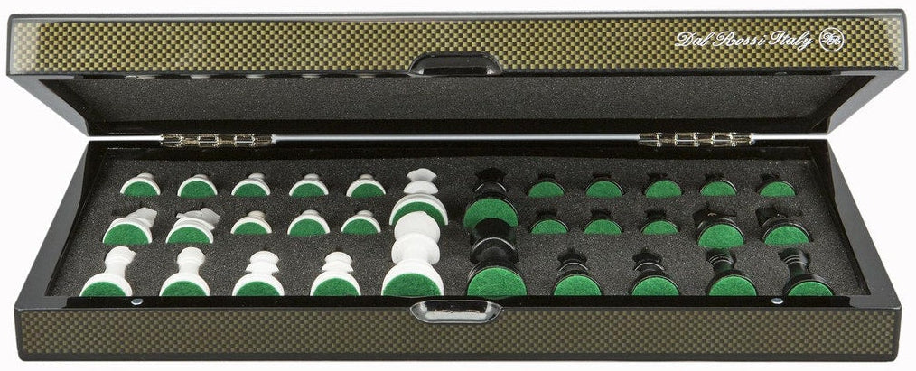 Dal Rossi Carbon Fibre Finish Folding Chess Set (40)