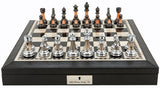 Dal Rossi 18” Chess Set with PU Leather Edge (With Storage & 85mm Pieces) (L2203DR + L2226DR)
