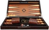 Dal Rossi 18" Wooden Crocodile Engraved Design Backgammon